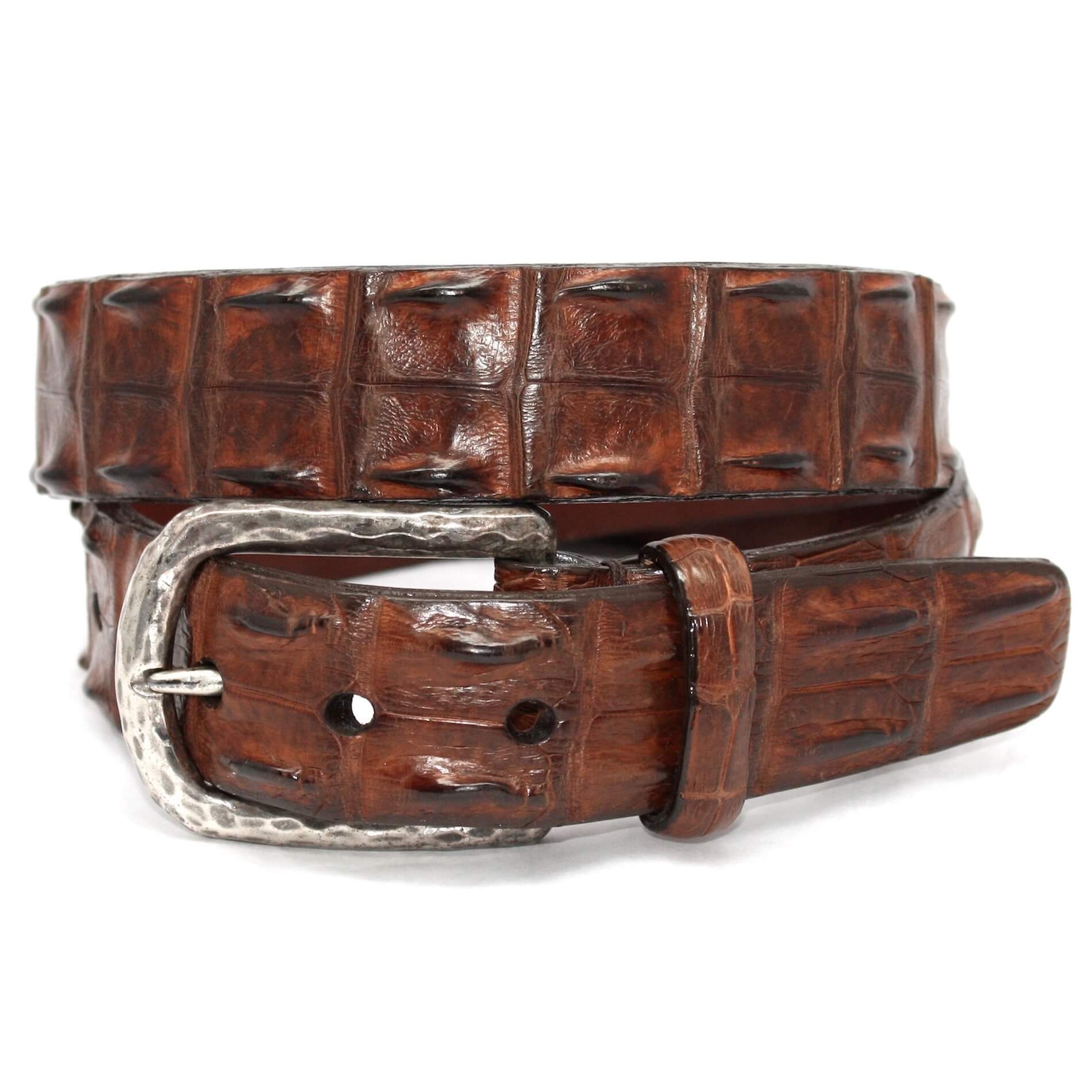 Genuine Hornback Crocodile Belt-Cognac | Everard's Clothing