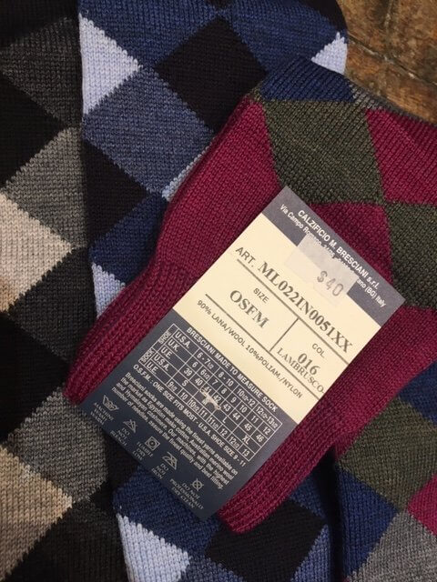 Gray/Black Diagonal Squares Socks | Everard's Clothing