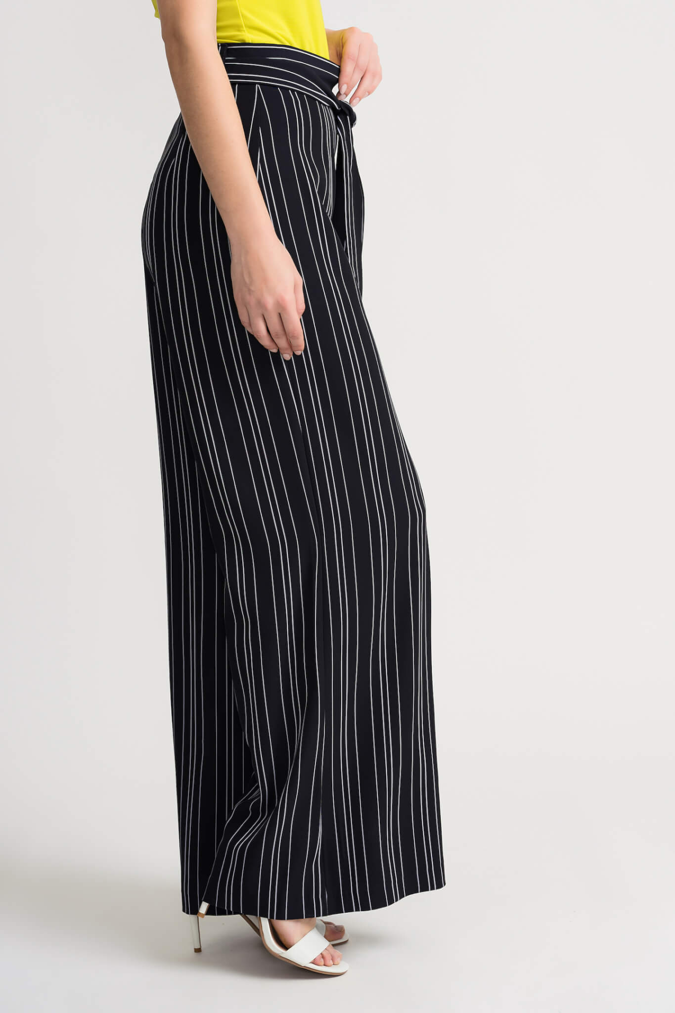 Navy with White Double Stripe Wide Leg Pant | Everard's Clothing