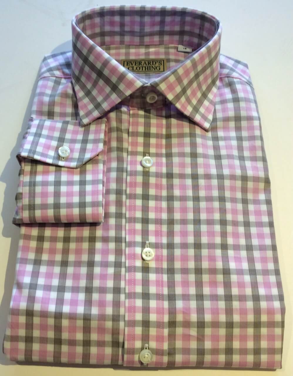 Pink Taupe Check Shirt | Everard's Clothing