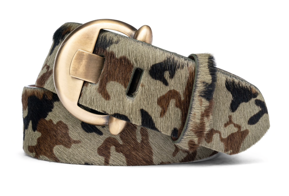 Camo Calf Hair Belt-Size S only | Everard's Clothing