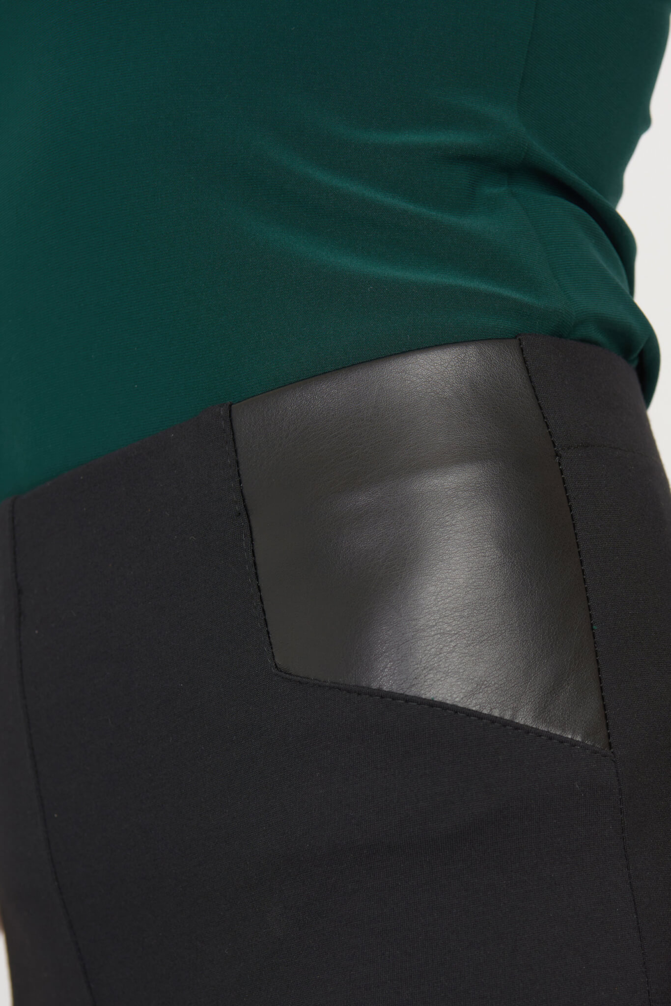 Black Pant with Faux Leather Trim | Everard's Clothing