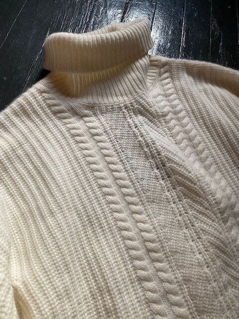 Cashmere Cable Turtleneck-Size L only | Everard's Clothing