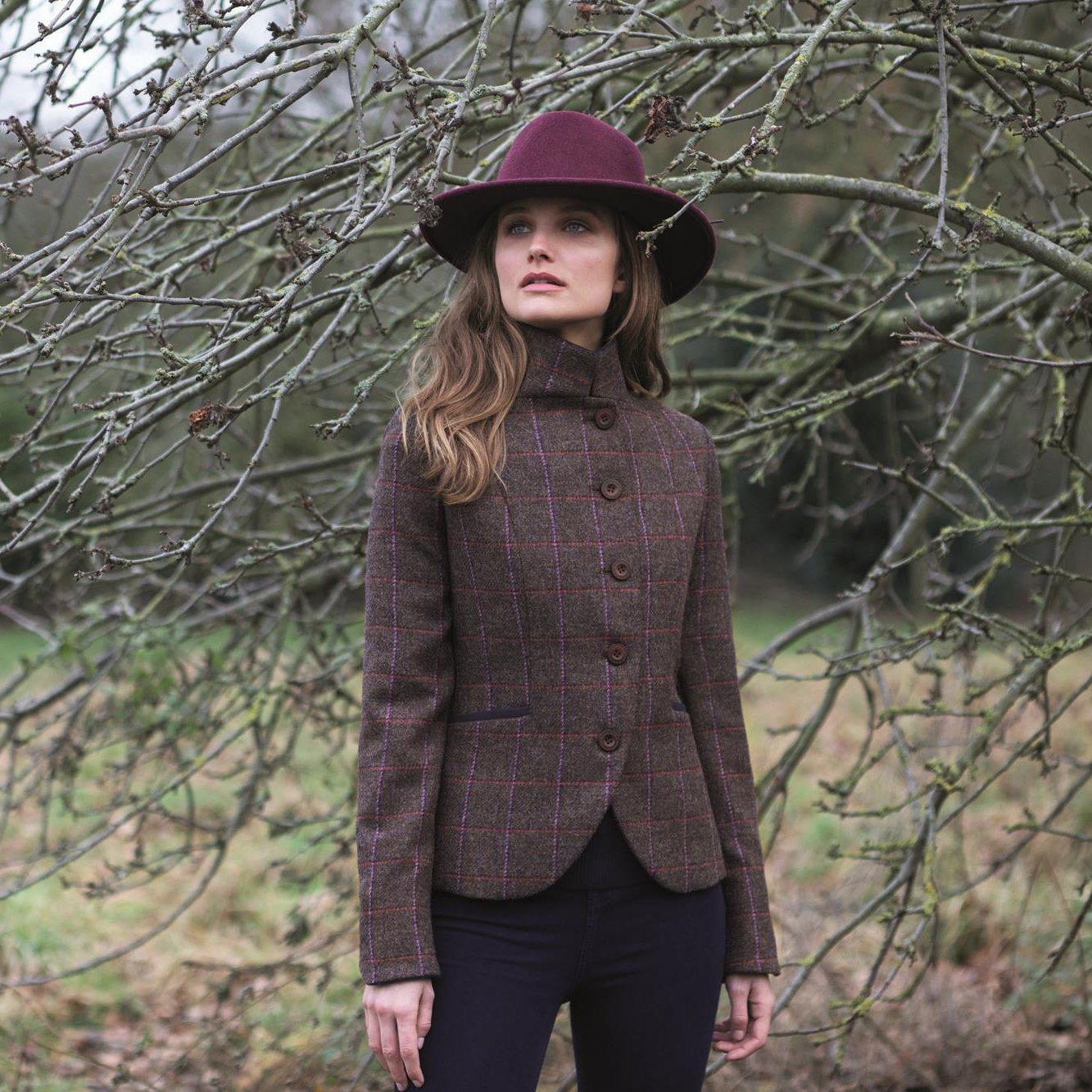Sasha Windowpane Tweed Jacket | Everard's Clothing