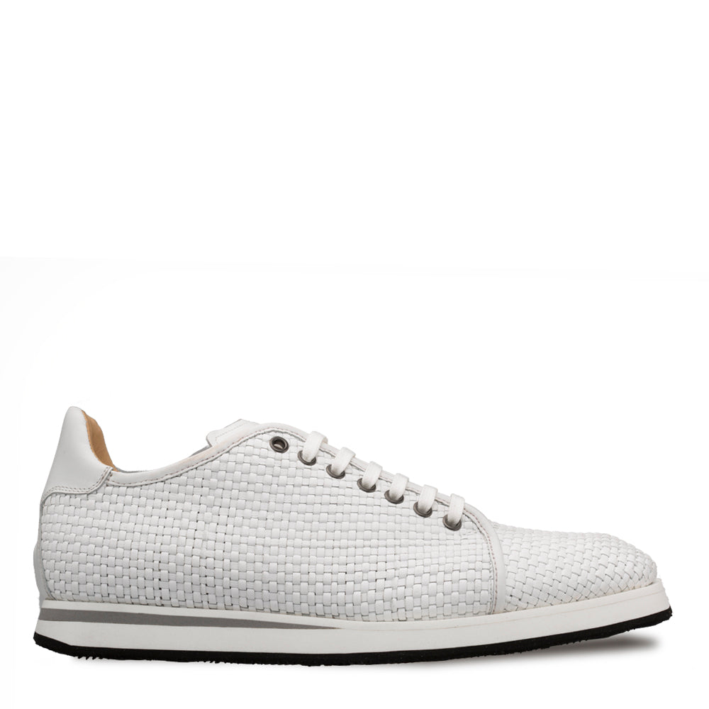 Mezlan Woven Leather Sport Derby White | Everard's Clothing