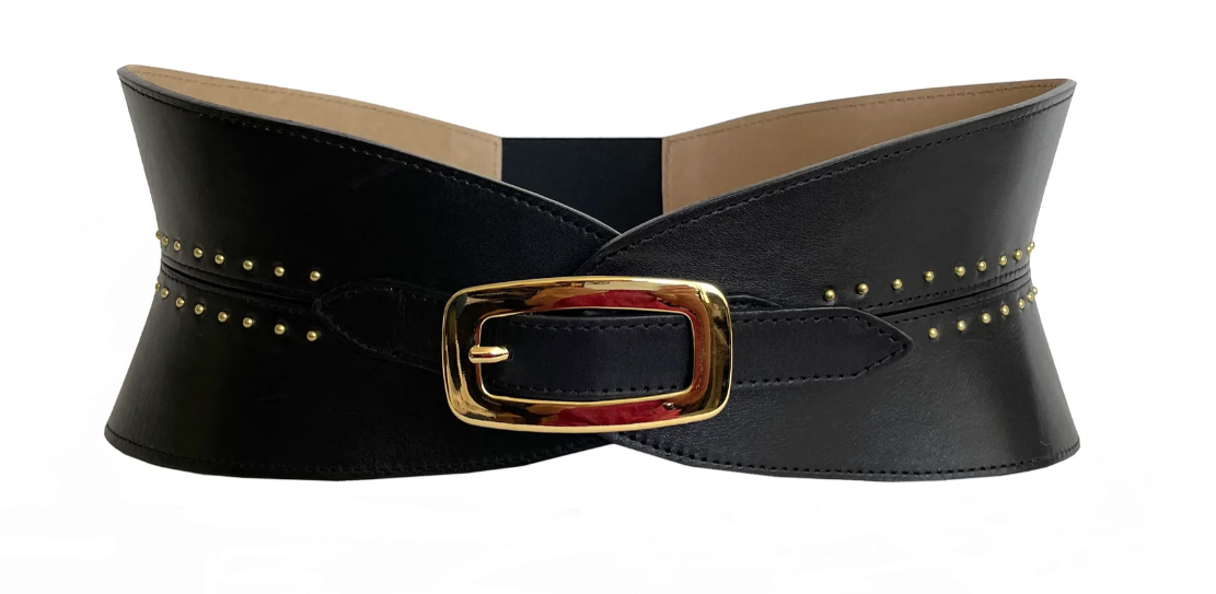 Laila Corset Belt Black Italian Leather
