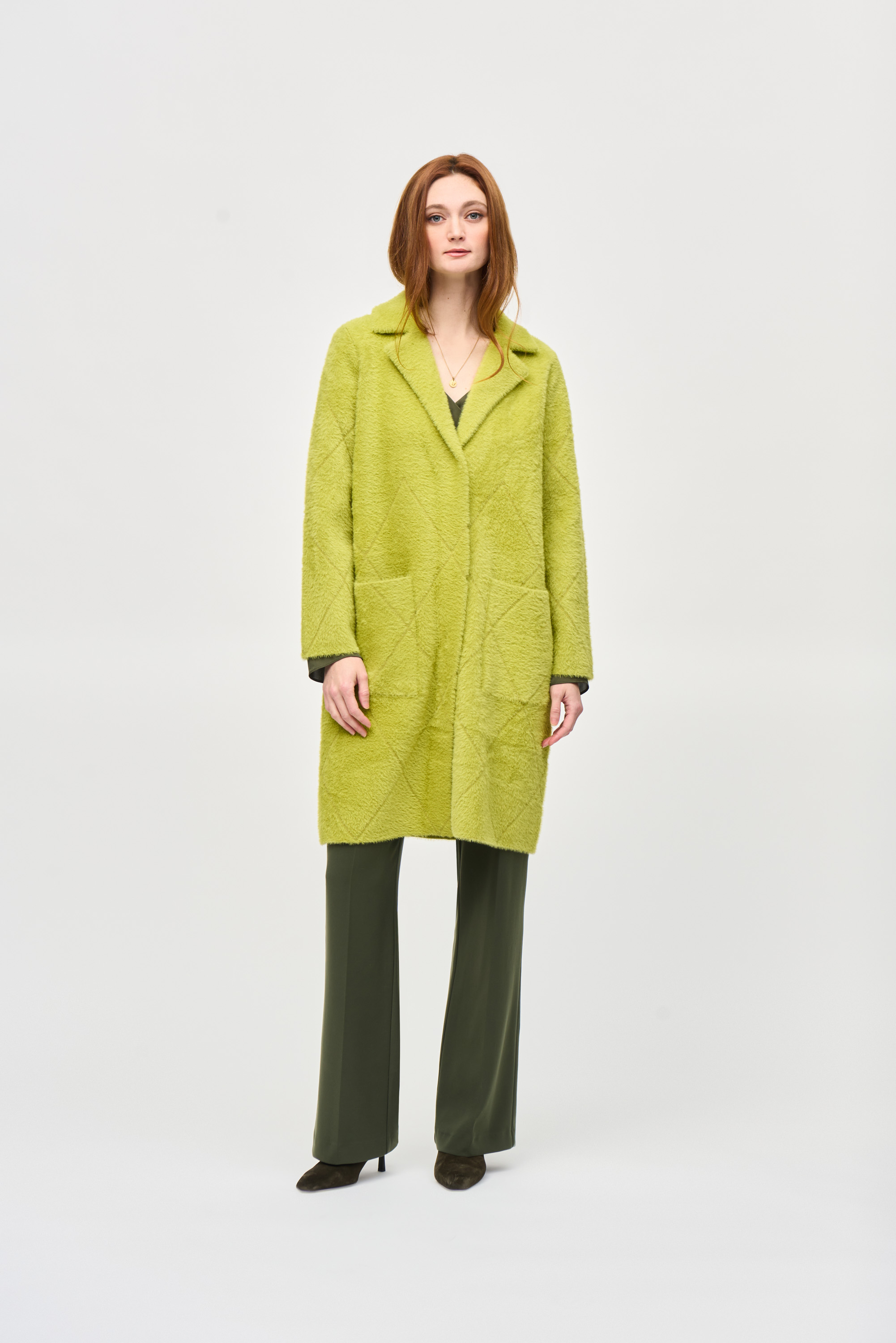 Notched Collar Coat Wasabi | Everard's Clothing
