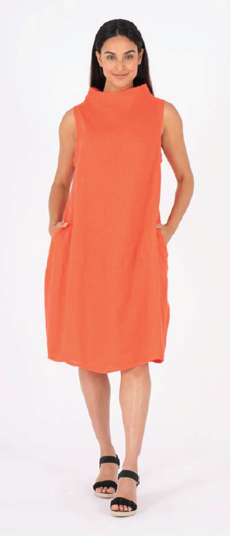 Orange linen dress hotsell