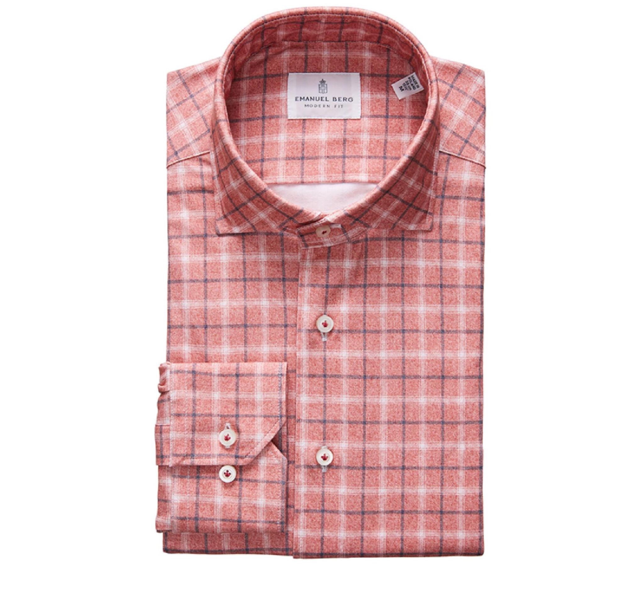 Modern 4Flex Stretch Knit Shirt Bright Red Check | Everard's Clothing