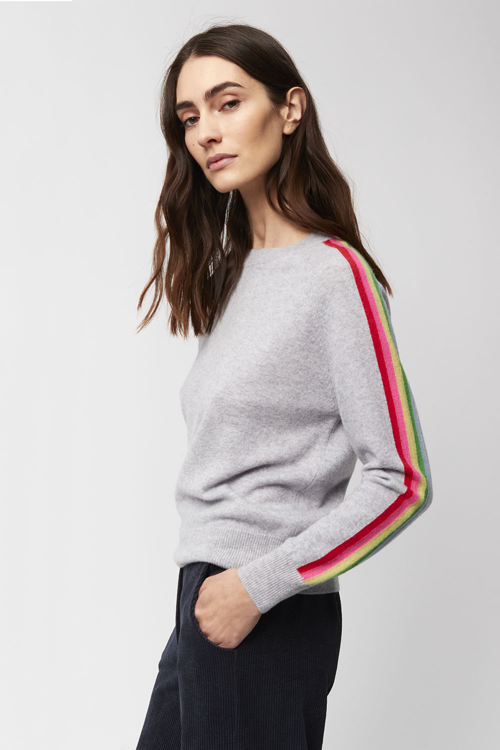 アプレッセ CashmereHighGauge CrewNeck Sweater A.PRESSE Wool Cotton High Gauge Crew Neck Sweater Gray | HAVEN